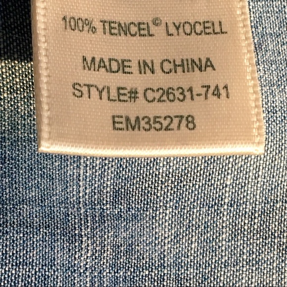 Anthro Cloth & Stone Chambray Ikat Print Shirt - Picture 6 of 6